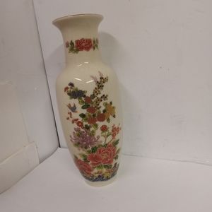 DAVAR Vase Originals Japan Asian Floral Handpainted Gold Trim 11"